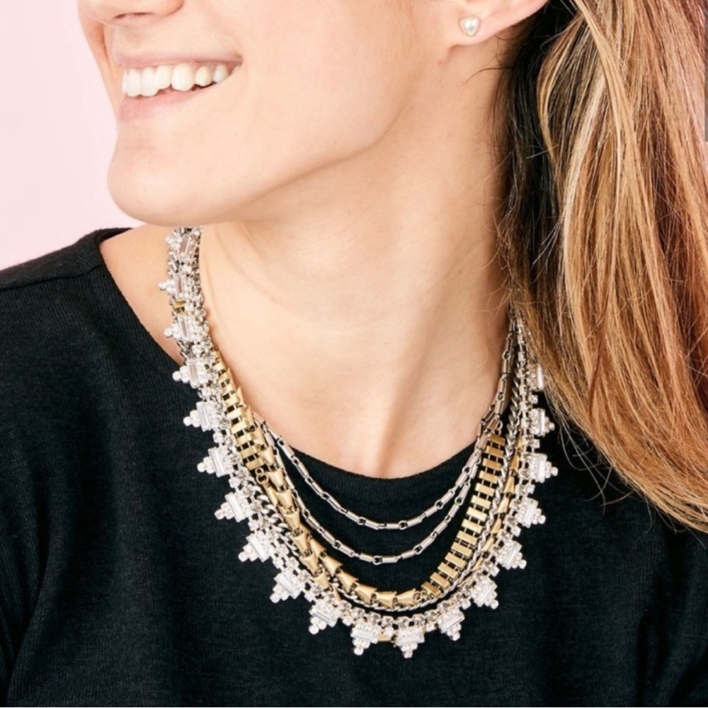 Stella & Dot Sutton Mixed Metal Necklace Five Ways to Style Silver Gold …